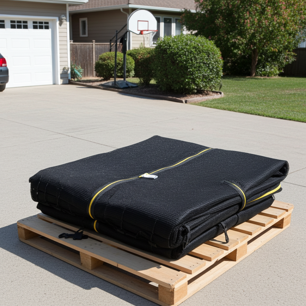 (Only Net, No Pole) Trampoline Safety Net Enclosure Netting Protection Replacement for 6/8/10/12Ft Trampoline Frames w/ Zipper - Sun Studio