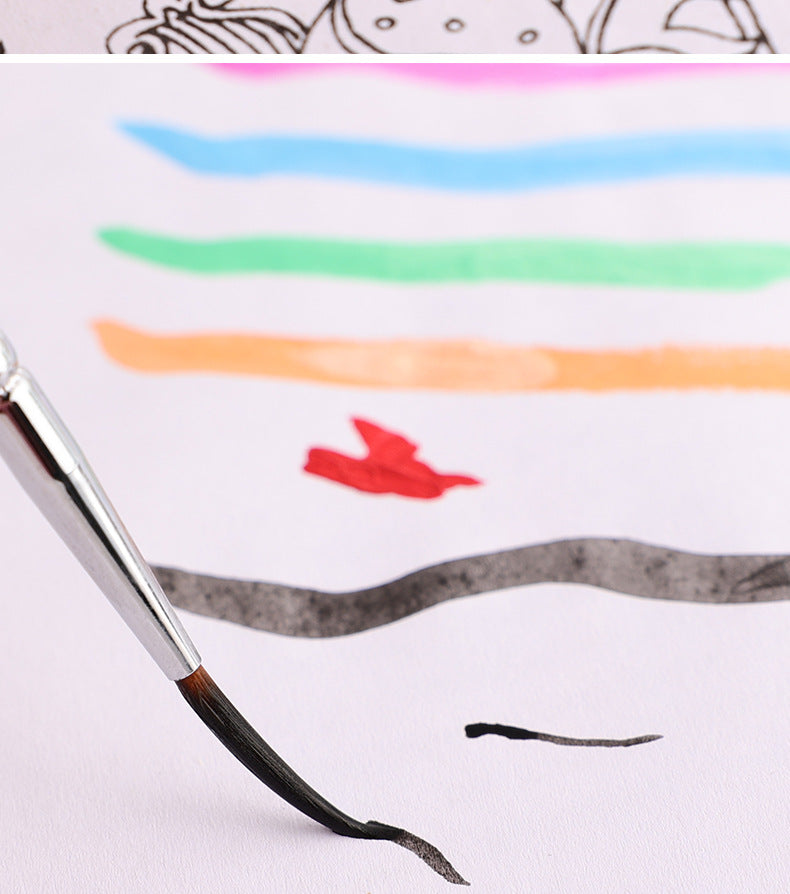 Artist Paint Brush 6 Pcs Set Thin Pen Extra Long Fine Point Liner Tip #000#00#0#1#2#3, Scale Models Nail Acrylic Oil Watercolor - Sun Studio