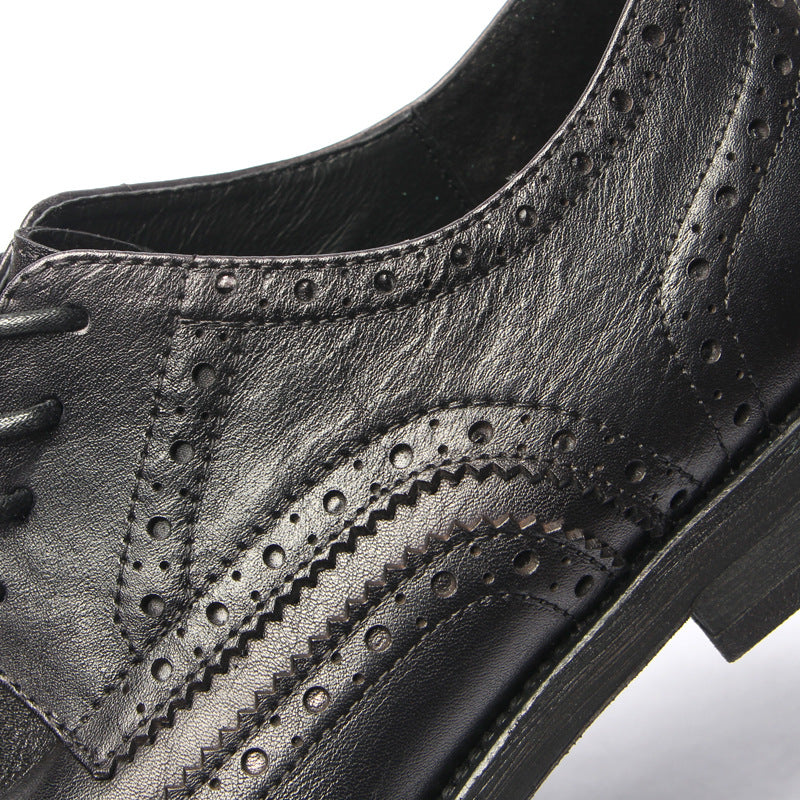 Genuine leather Men Formal Shoes Handcrafted Men Brogue Dress Shoes Classic Business Mens Oxford Shoes Luxury leather footwear