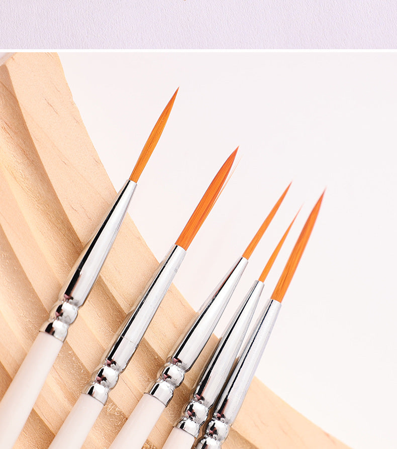 Artist Paint Brush 6 Pcs Set Thin Pen Extra Long Fine Point Liner Tip #000#00#0#1#2#3, Scale Models Nail Acrylic Oil Watercolor - Sun Studio