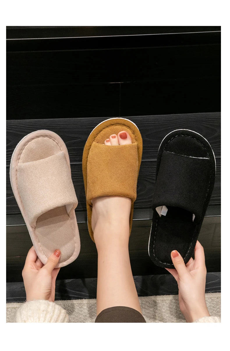New Men'S Indoor Open Toe  Slippers high quality soft comfortable Home Shoes Indoor Anti-Skid Slippers bedroom No noise - Sun Studio