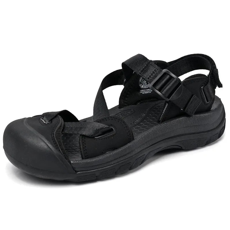 Summer New Handmade  Sandals Leisure Beach Shoes For womens  Outdoor Wading Shoes Man Breathable Casual Anti-collision Toe Flats - Sun Studio