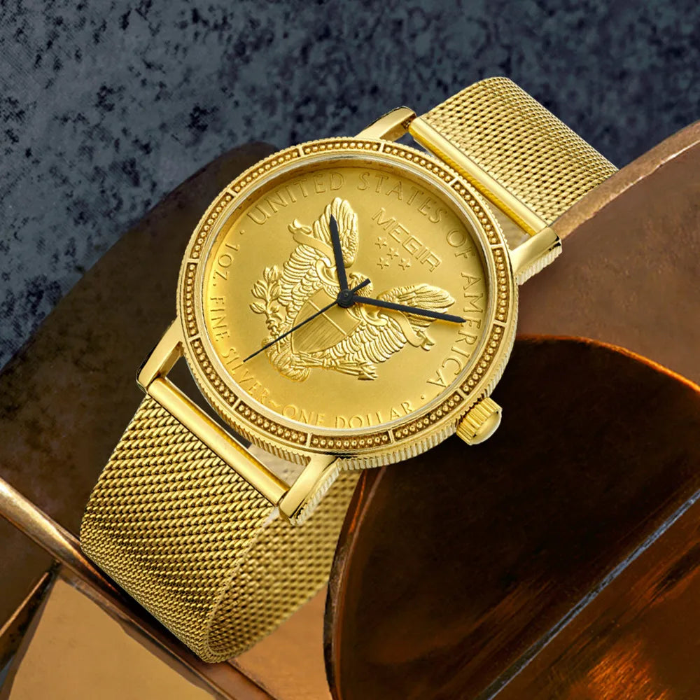 MEGIR Luxury Business Watches for Men Gold Steel Mesh Strap Man Quartz Watches Waterproof Wristwatch Clock Reloj Hombre 2032 - Sun Studio