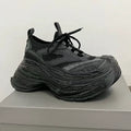 Thick Bottom Platform High Heel Casual Trainers Luxury Brand Designer Women Sneaker Mixed Color Runway Sport Shoes Large Size - Sun Studio