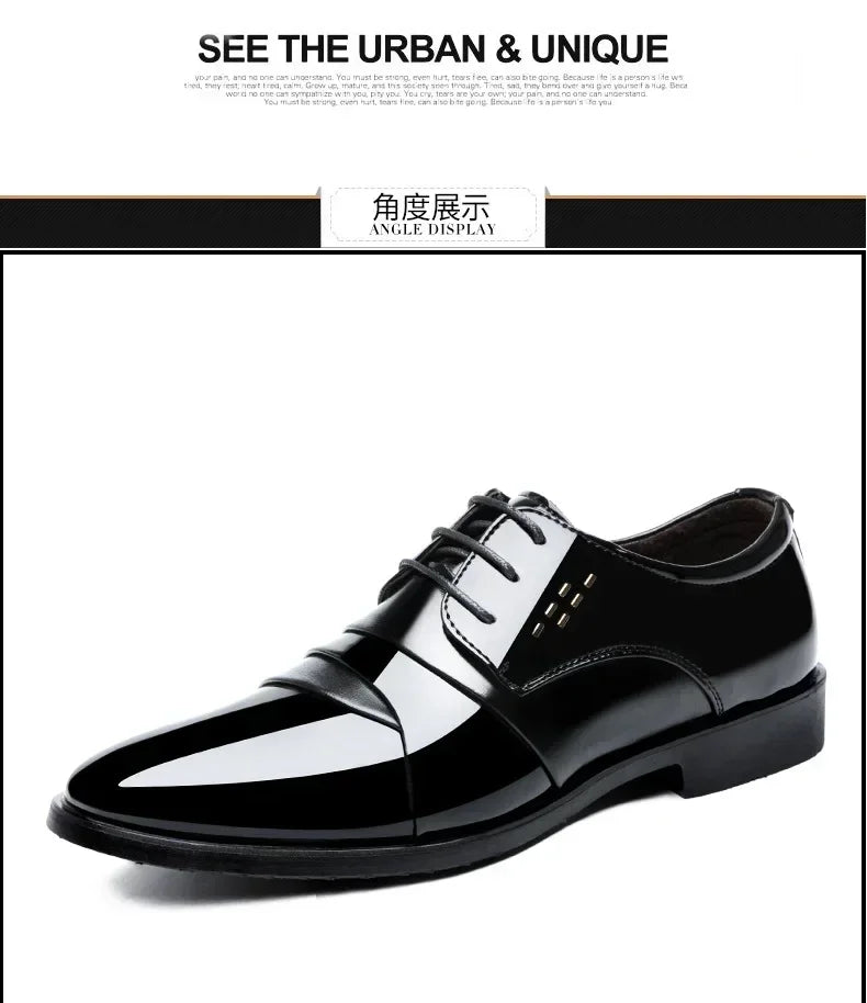 Business Men Dress Shoes Luxury Mens Dress Shoes Patent Leather Oxford for Men Oxfords Footwear High Quality Leather 2025 - Sun Studio