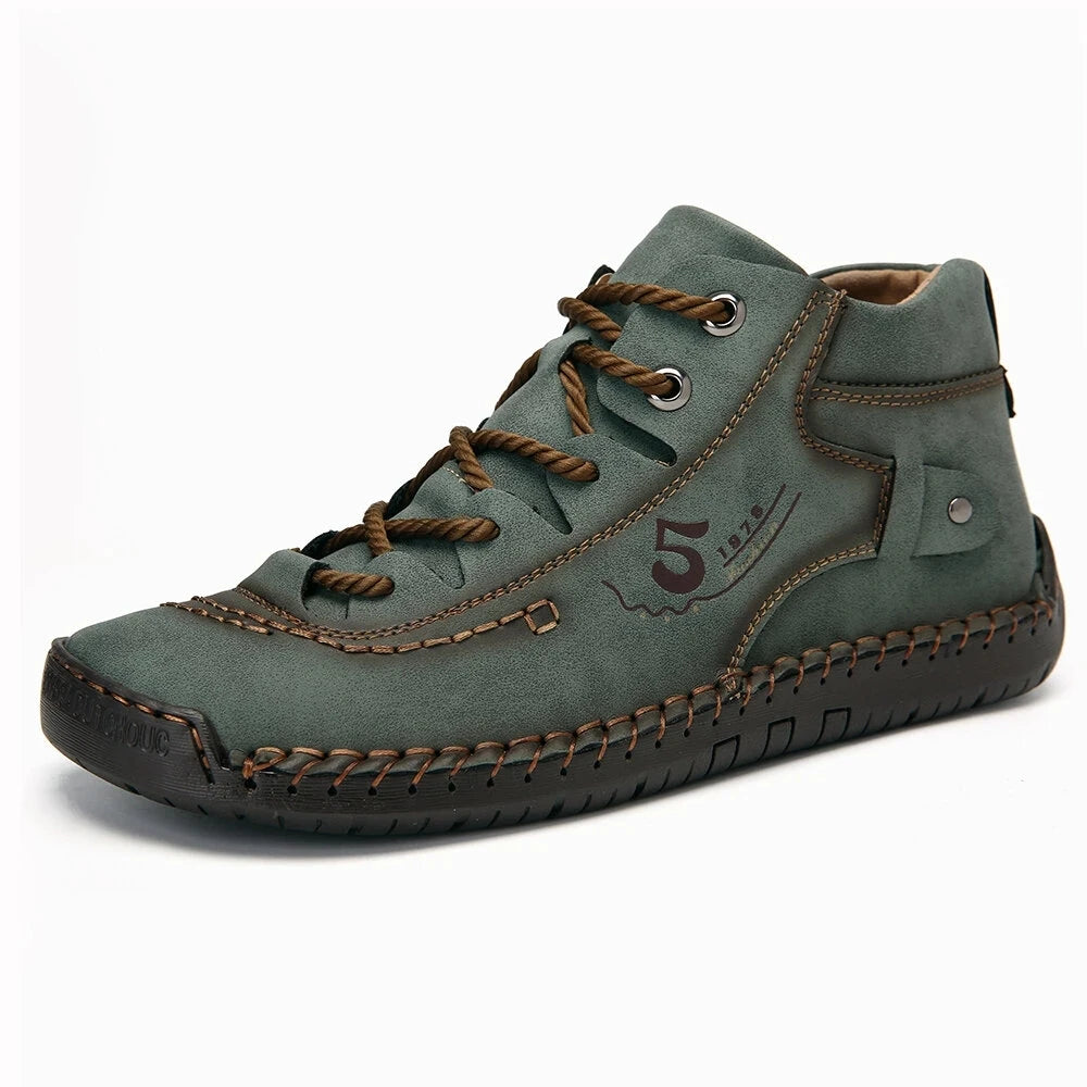 Handmade Leather Casual Men Shoes Ankle Boots Men Loafers Comfort Walking Shoes Men Flats Hot Sale Moccasins Shoes Plus Size