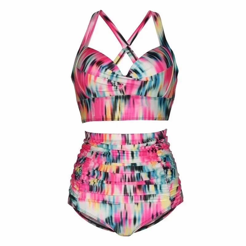 New Sexy Plus Size Swimwear Push Up Bikini High Waist Swimsuit Women Female Oversize Beach Wear Bathing Suit 2024  Mujer 5XL - Sun Studio
