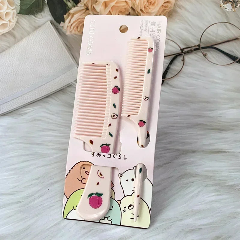 2pcs Cute Kids Hair Comb Set Anti-static Strawberry Comb for Girls Portable Hairdressing Comb - Sun Studio
