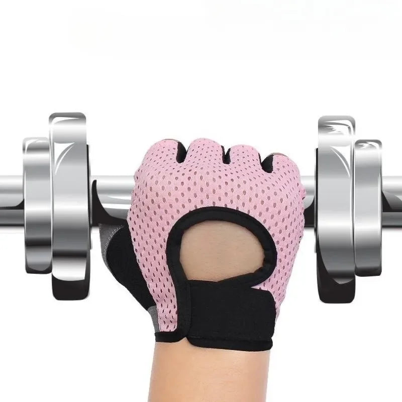 Gym Fitness Gloves For Women, Breathable Half Finger Anti-Slip Gloves For Bicycle Cycling Weight Lifting Yoga - Sun Studio