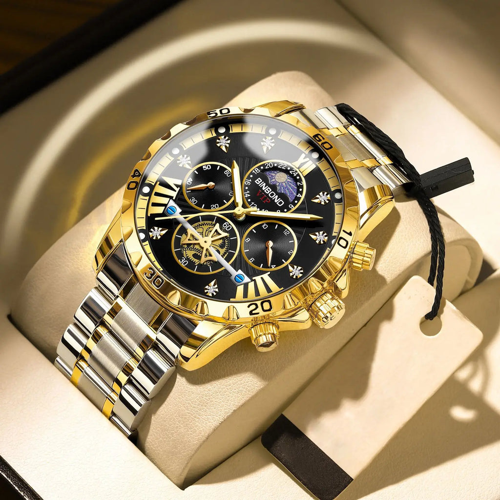 UTHAI W177 Cool and fashionable Men watch,business night light waterproof quartz watches, high-end clock gifts，watches for man - Sun Studio