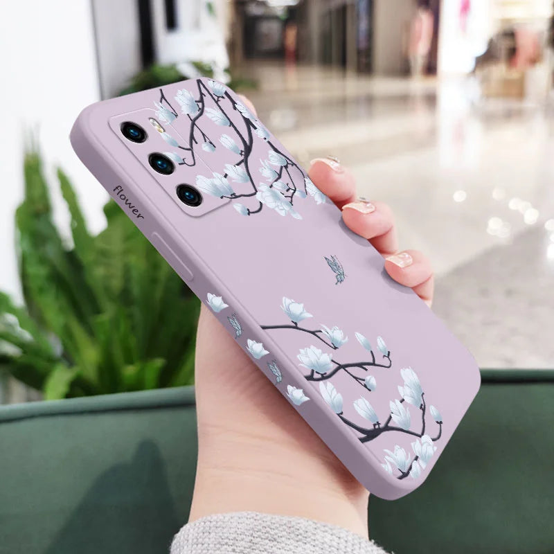 Tree Branch Phone Case For Huawei P40 P50 P30 P20 Pro Lite Nova 5t Y7A Mate 40 30 20 Pro Lite Liquid Silicone Cover - Sun Studio
