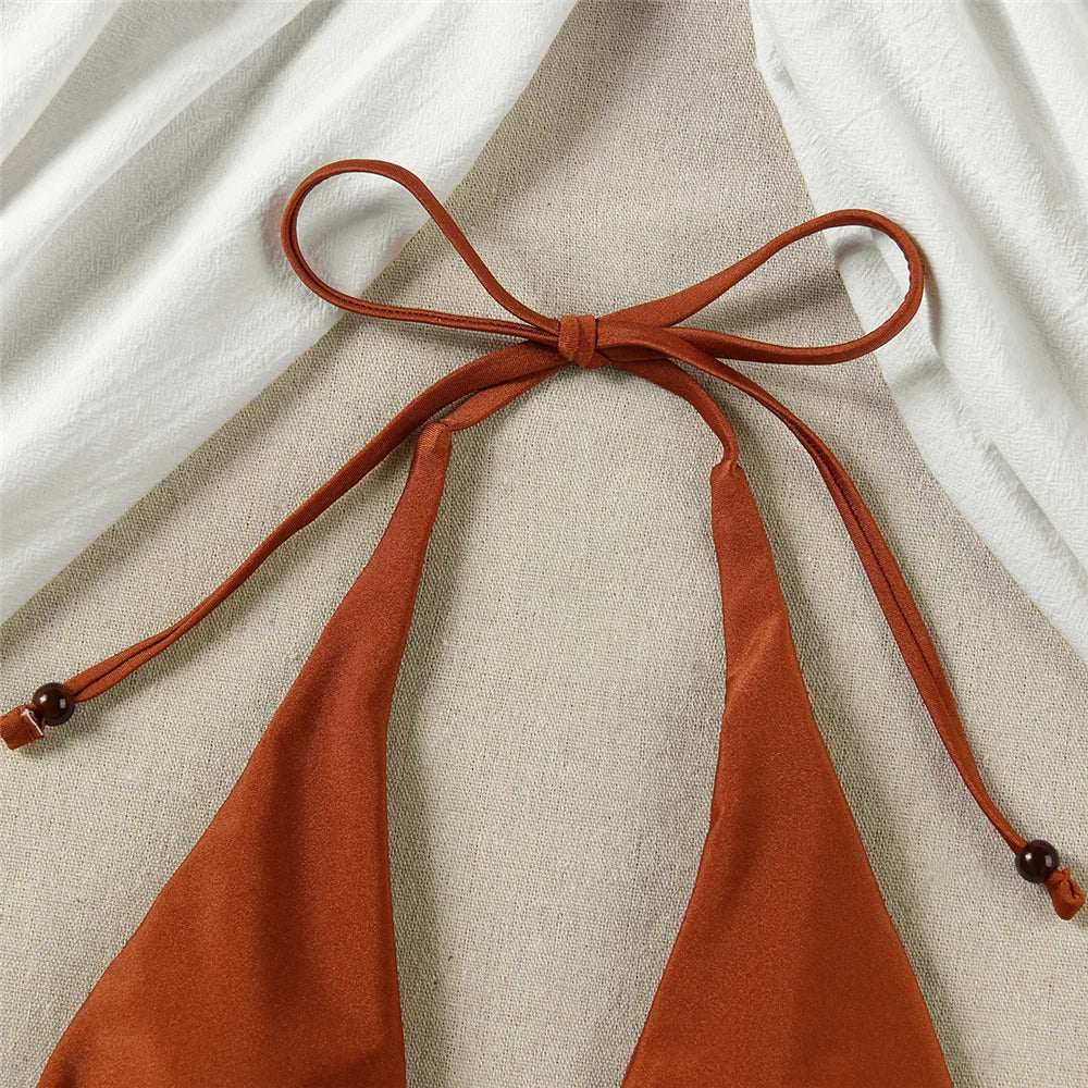 Two-Pieces Swimsuit Women Swimwear 2025 Push-Up Bikinis Halter Bikini Set Bathing Suit Summer Beachwear Sexy Biquini Female - Sun Studio