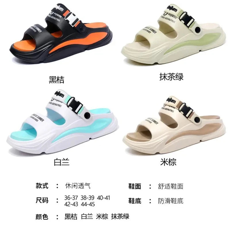 Men Summer Comfortable Beach Sandals Male Outdoor Flip Flops Thick Soft Clogs Casual Man Water Garden Shoes Women Beach Slippers - Sun Studio