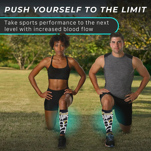 1Pcs Calf Compression Sleeves for Men/Women,Footless Compression Sock,Varicose Vein Treatment for Legs & Pain Relief,Calf Braces - Sun Studio