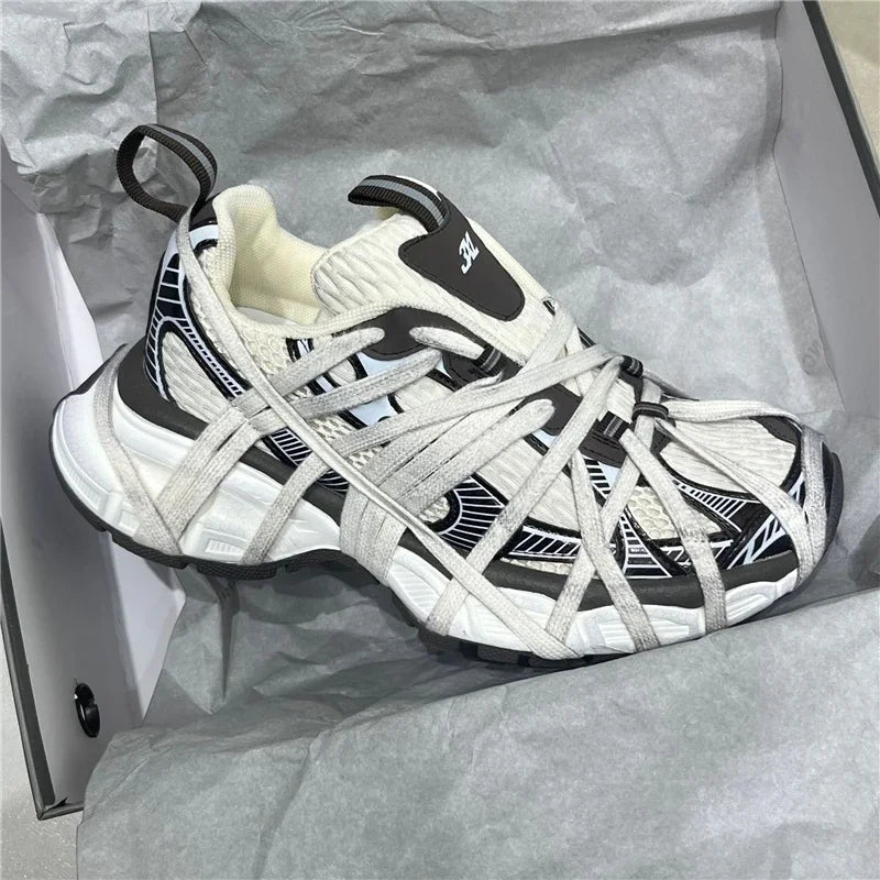 Large Size Casual Trainers Luxury Designer Unisex Shoes Chunky Heel Platform All Match Increasing Sport Runway Sneakers Female - Sun Studio