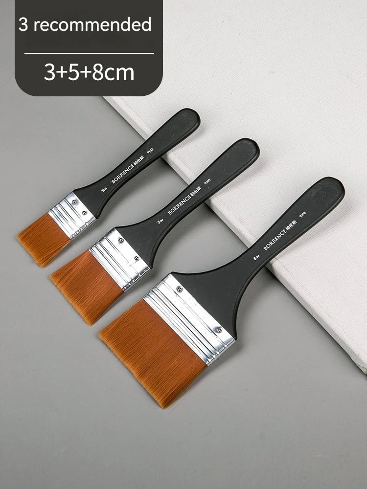 Borrence 1/2/3/5pcs Memory Nylon Paint Brushes Set for Acrylic Oil Drawing Watercolor Wooden Painting Brush Tools Art Supplies - Sun Studio