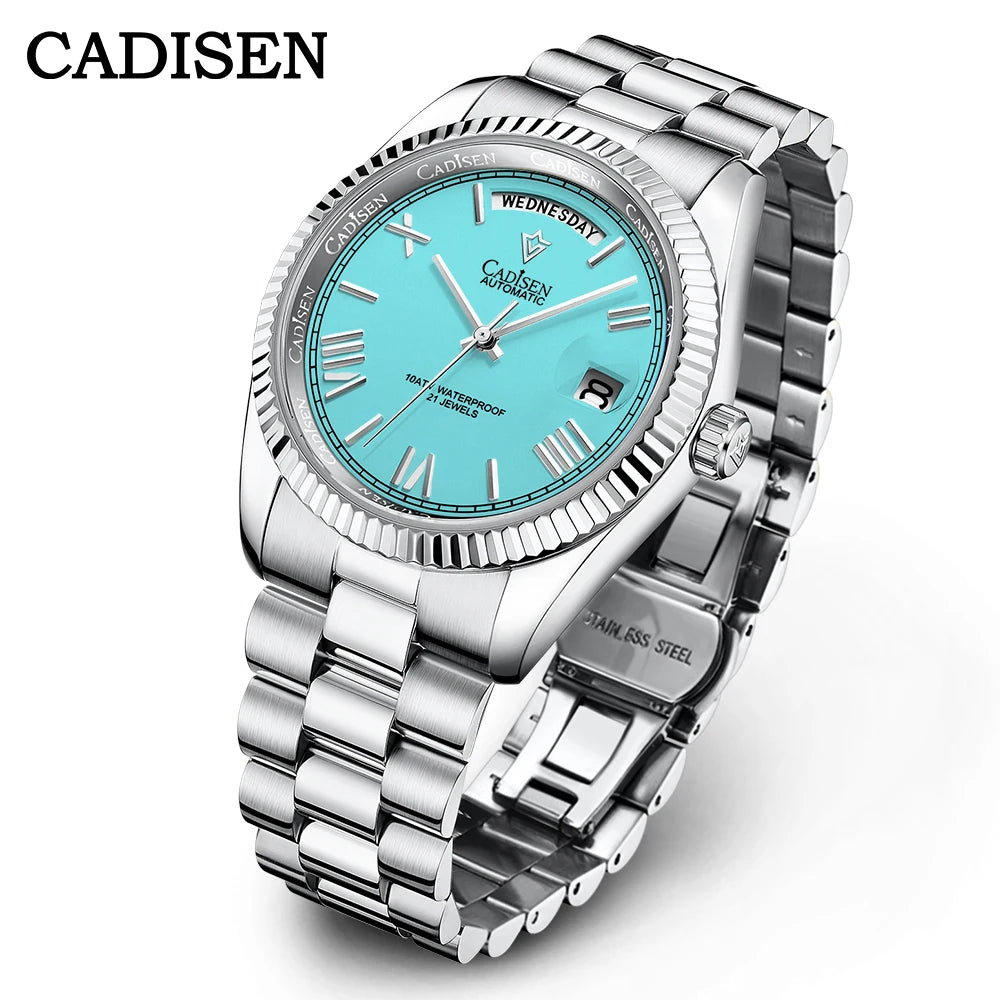 NEW 2025 CADISEN Men's Mechanical Watches Luxury Meteorite Dial Automatic Watch For Men Week 100M Japan MIYOTA 8285 Clock Man - Sun Studio