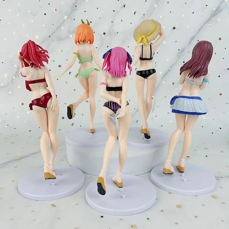 5pcs The Quintessential Quintuplets Nakano Ichika Nino Miku Yotsuba Itsuki Swimsuit Anime Action Figure Toy 20cm - Sun Studio