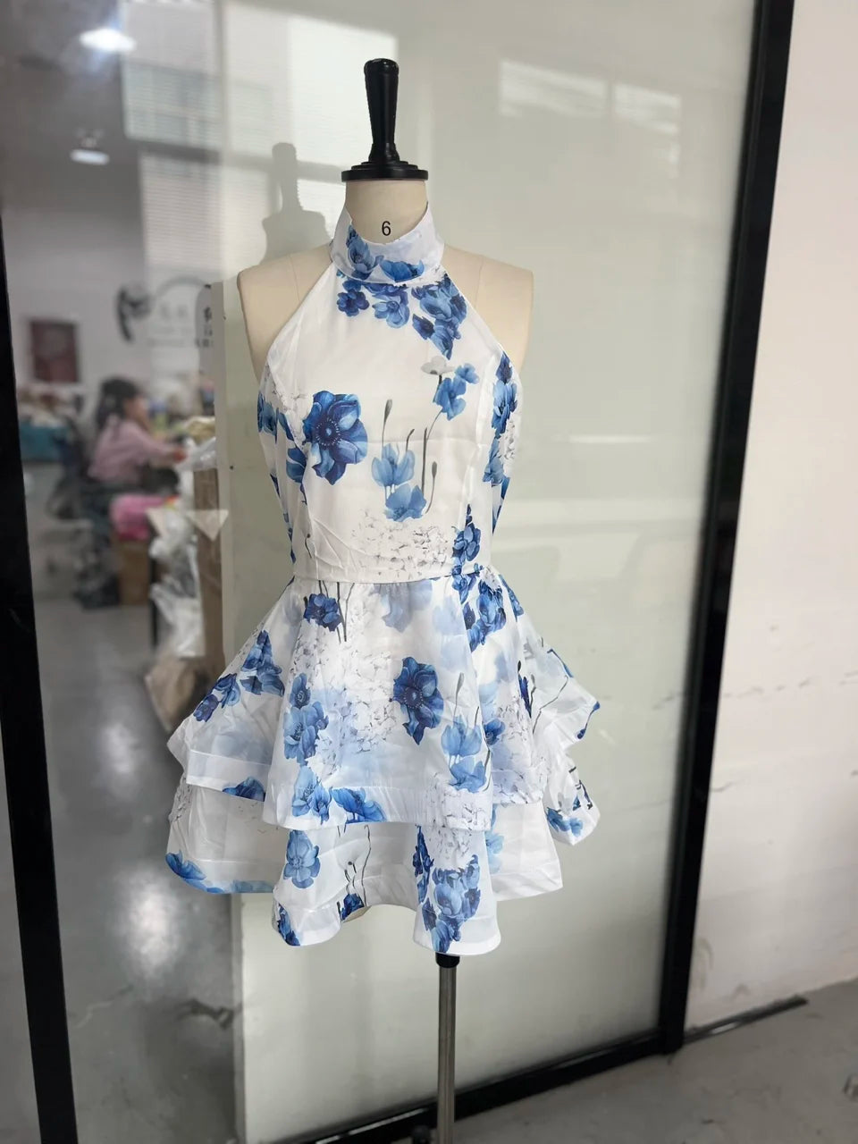 Sexy Flower Print Mini Dresses Women Elegant Ruffles Flared Sleeve Layered V-neck Vestido Female Evening Club Party Outfits 2026