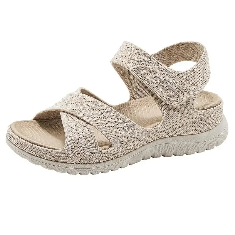 Summer Women Flat Sandals Brand Woman Summer Holiday Shoes Bohemia Style Modern Sandals Pink Blue Big Size 42 DX361 - Sun Studio
