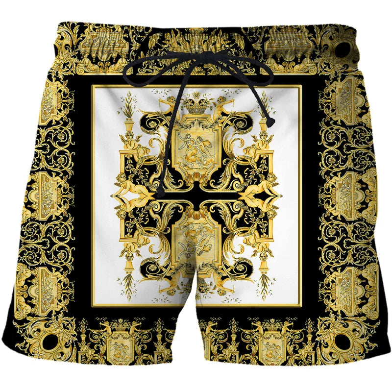 3D Printing Luxury Beach Shorts Pants Men Hawaii Vacation Essentials Swim Trunks Casual Gym Surf Swimsuit Kids Board Ice - Sun Studio