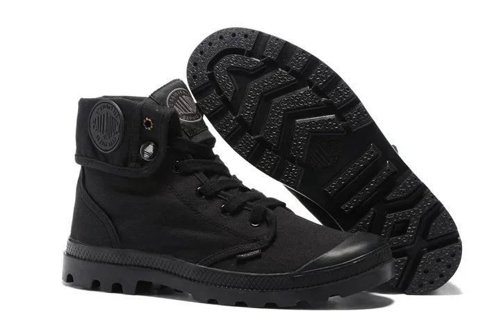 PALLADIUM Pallabrouse Dark Brown Sneakers Men/Women High-top Army Leisure Ankle boots Canvas Casual Shoes Anti-Slip Shoes 36-45