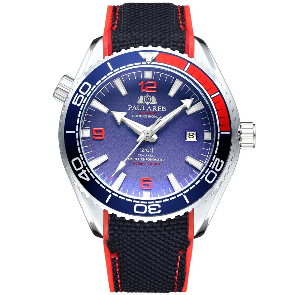 Luxury Automatic Mens Watch High Quality Mechanical Self Wind Movement Rubber Strap Waterproof Luminous Calendar Mens Watches
