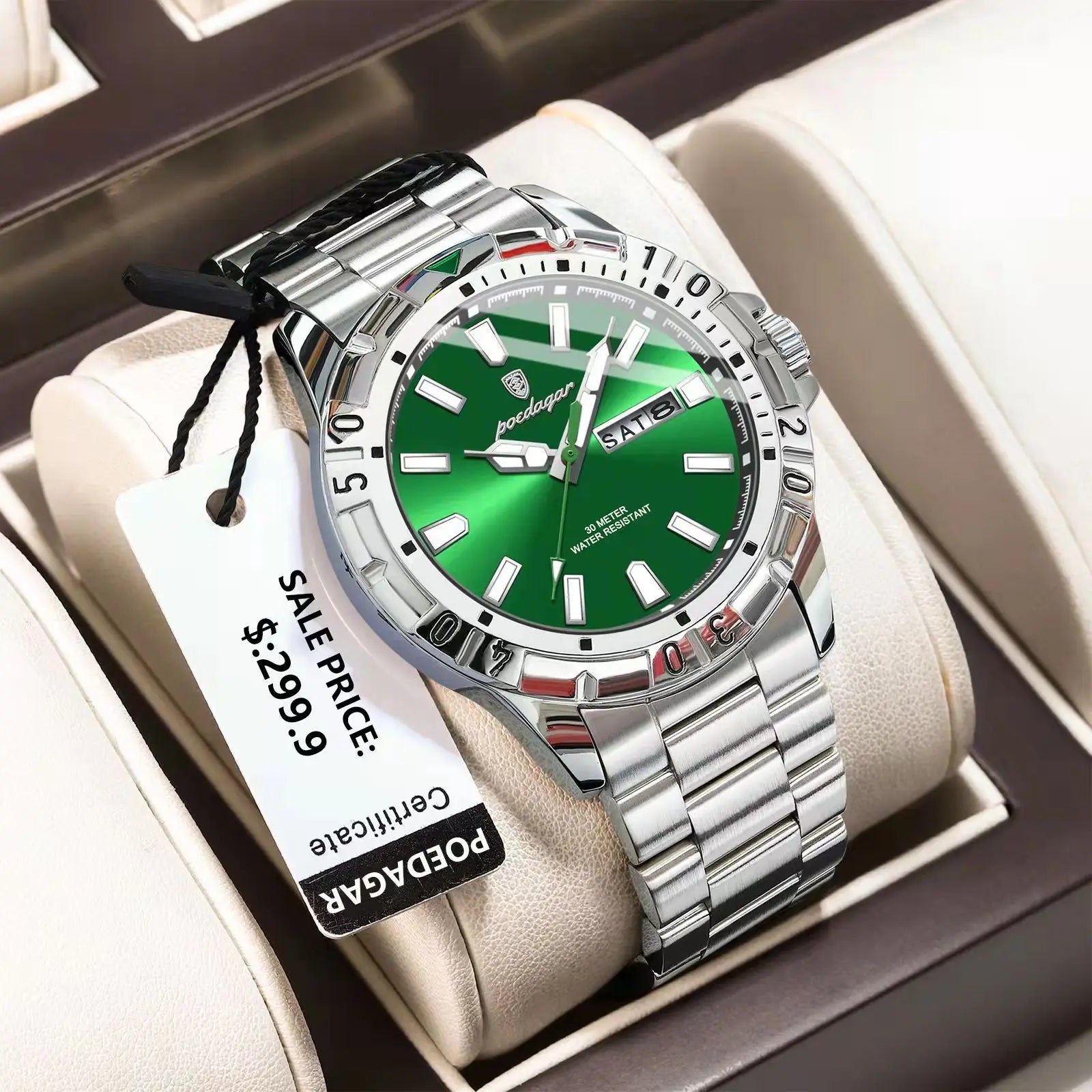 POEDAGAR Luxury Man Watch Waterproof Luminous Date Week Men Watch Casual Male Clock Stainless Steel Sports Men's Quartz Watches - Sun Studio