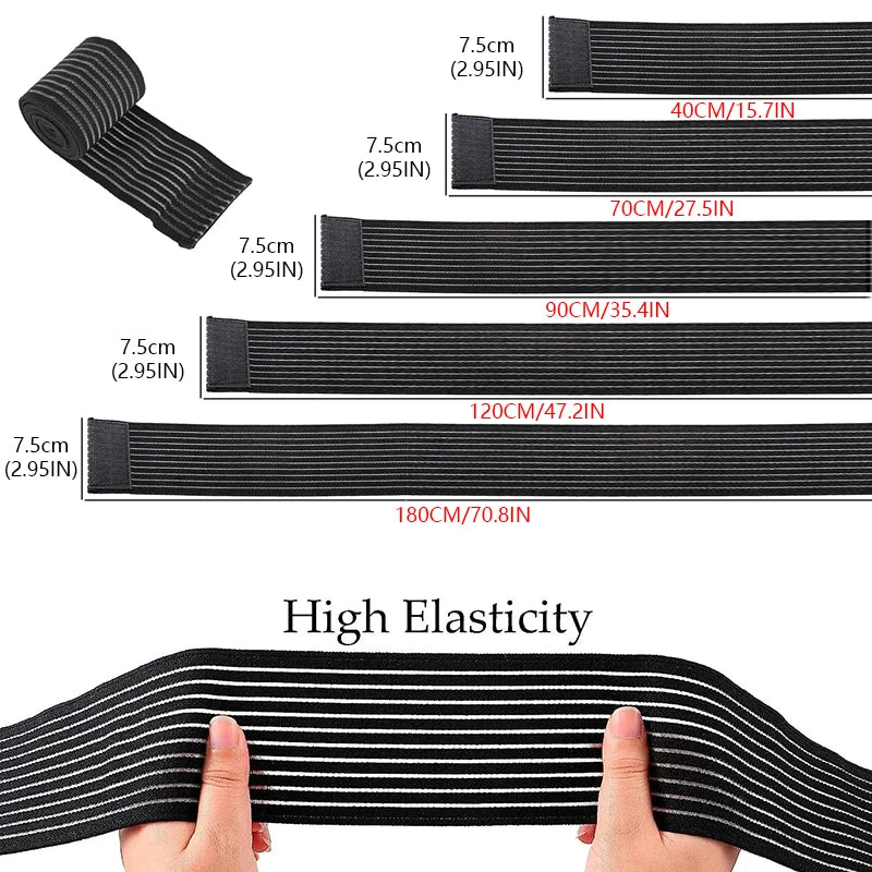 1Pc High Elasticity Knee Brace Support Wrap Portable Sport Elastic Bandage Adjustable Nylon Bracer Wristband - Sun Studio