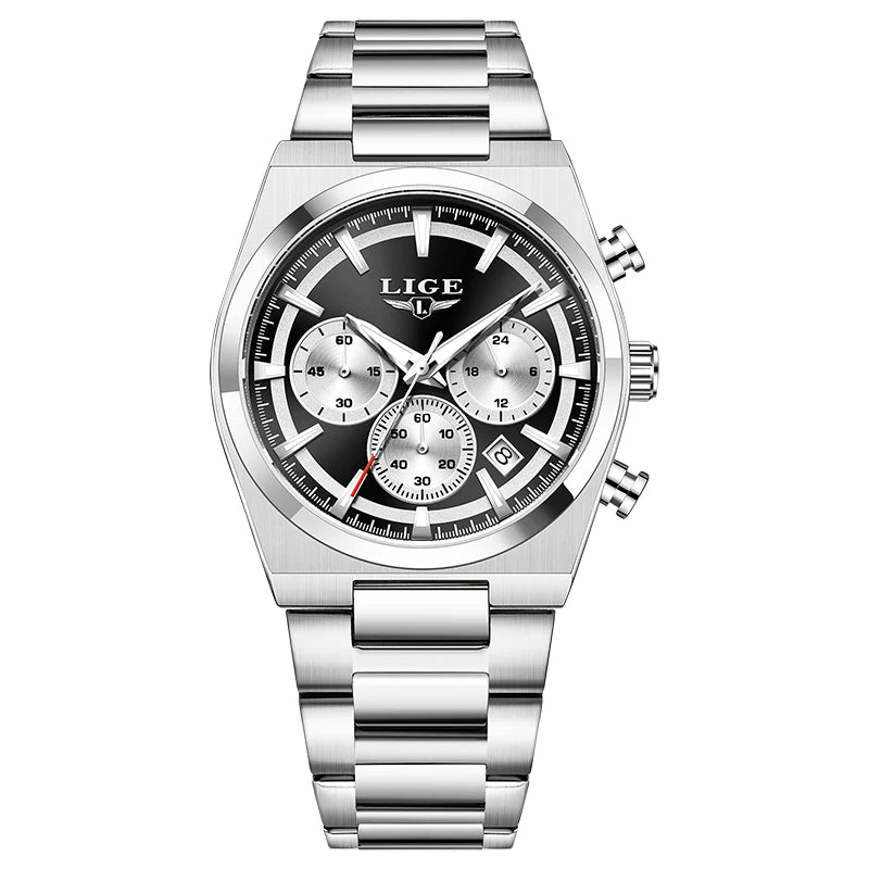 LIGE Top Luxury Man Quartz Watch Waterproof Luminous Date Chronograph Watches For Men Stainless Steel Fashion Men's Watch Reloj - Sun Studio