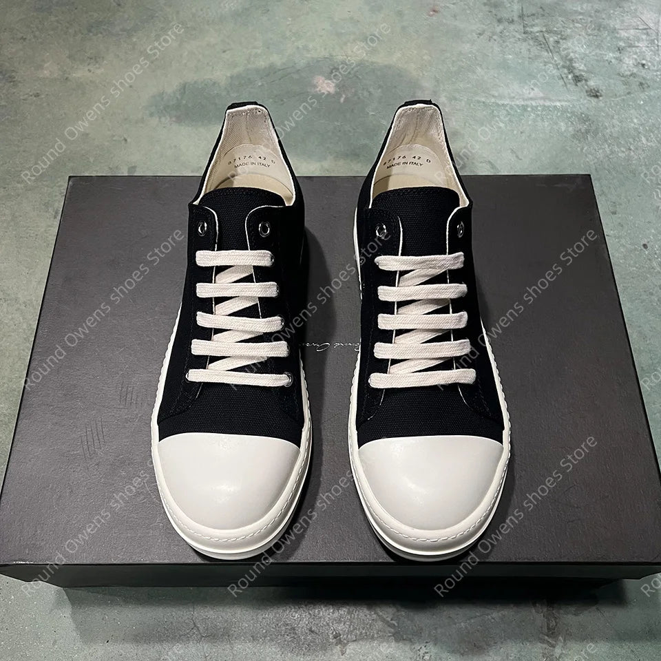 Casual Shoes Men Canvas  Low Top Quality Ro Lace Up Thick Sole Breathable Luxury Designer Classic Trainers Women Flat Sneakers - Sun Studio