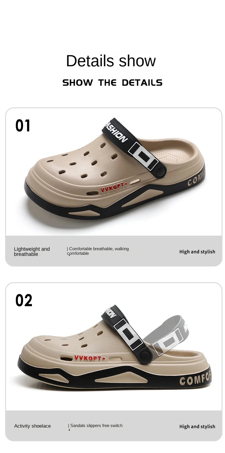 Summer new trend hole shoes outside wear cartoon fashion home home couples non-slip hole sandals beach Baotou slippers men's - Sun Studio