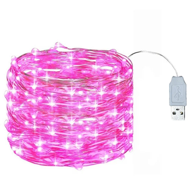1-20M Led String Lights Copper Wire Starry Fairy Lights Battery Operated Lights for Bedroom Christmas Parties Wedding Decoration - Sun Studio