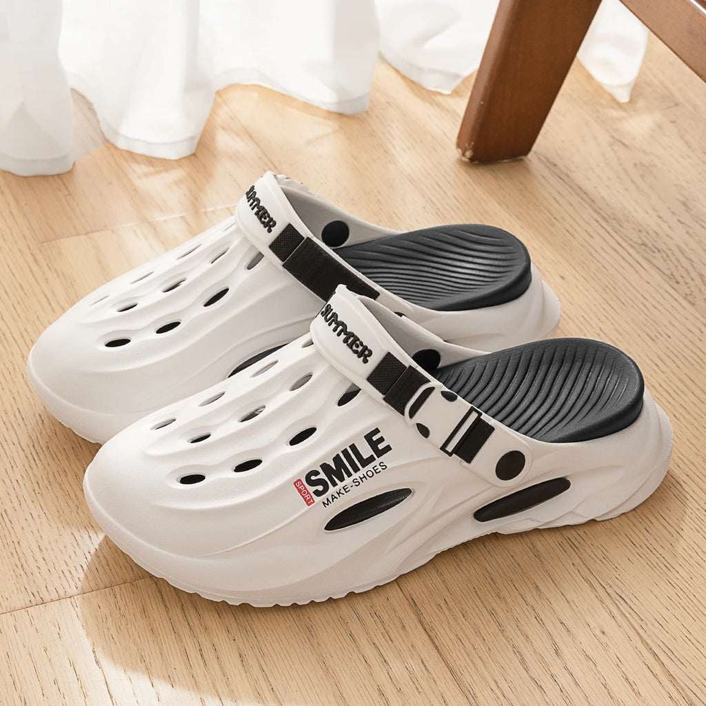 Thick Bottom Men Hole Shoes Beach Slip-On Outdoor Slippers Non-Slip Comfortable Outdoor Slippers - Sun Studio