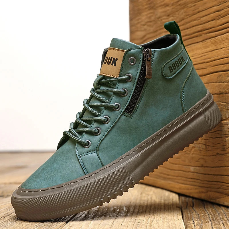 Men's Shoes, New Fashion Casual Shoes, Trendy Lace-Up Lightweight Mid-Top Trendy Shoes, Soft Sole, Soft Surface, Business Shoes, Men's Driving Shoes - Sun Studio