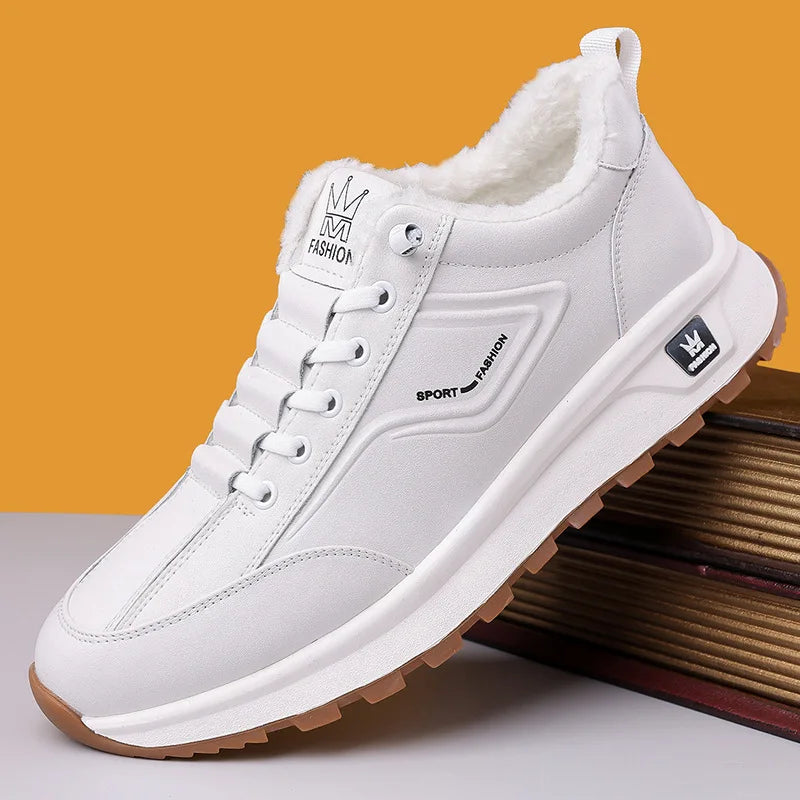 Designer New Men Genuine Leather Casual Sport Shoes Street Fashion Comfortable Cow Leather Lace-up Sneakers