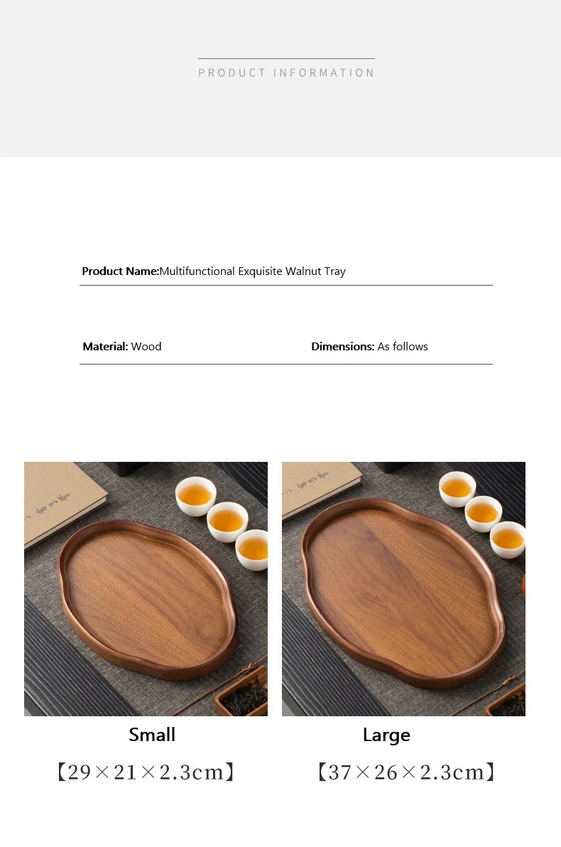 Wooden Decorative Serving Tray for Coffee Table and Home Decor Fruit Platter Decor Trays Serving Ware Food Dish Serving Platters - Sun Studio