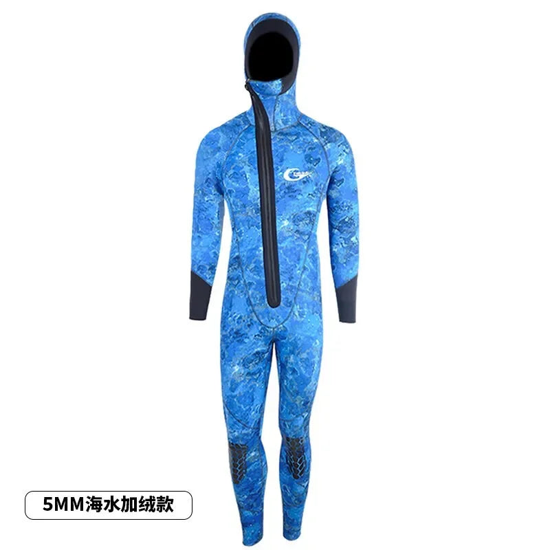 YONSUB Scuba Front Zipper 5MM Long or Short Sleeves Neoprene Men Diving Snorkeling Wetsuit Underwater Hunting Surfing Swimsuit - Sun Studio