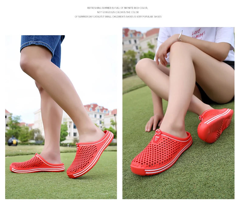 YRZL Summer Men Sandals Light EVA Men's Casual Shoes Hole Shoes Clogs Lovers Home Garden Outdoor Male Beach Flat Slippers - Sun Studio