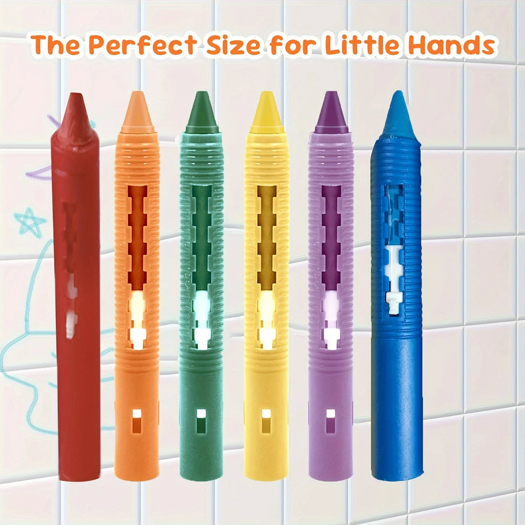 Washable Bath Crayons Set - Colorful, Easy-Clean Bathtub Markers for Youngsters, Fun Shower Art & Crafts - Sun Studio