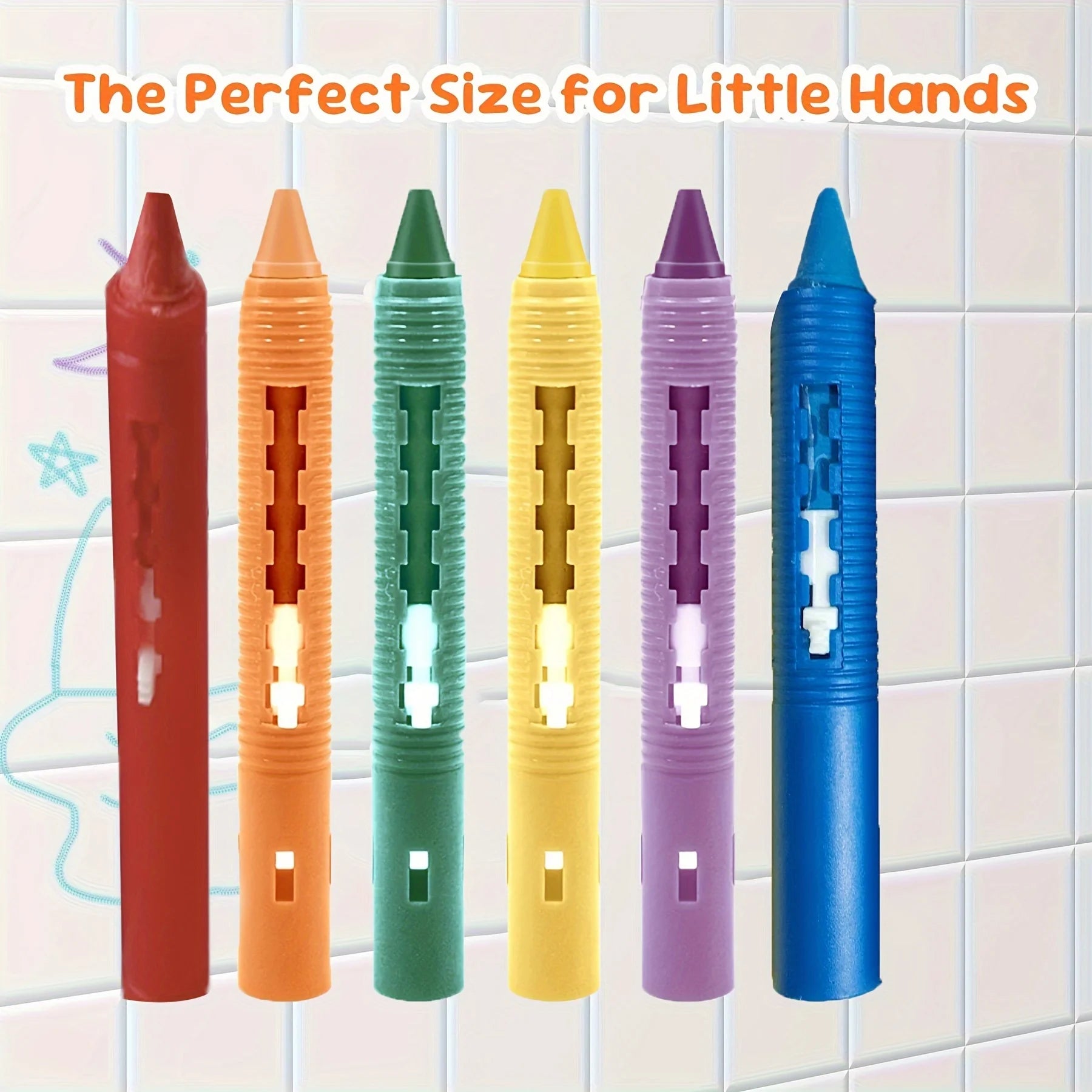 Washable Bath Crayons Set - Colorful, Easy-Clean Bathtub Markers for Youngsters, Fun Shower Art & Crafts - Sun Studio