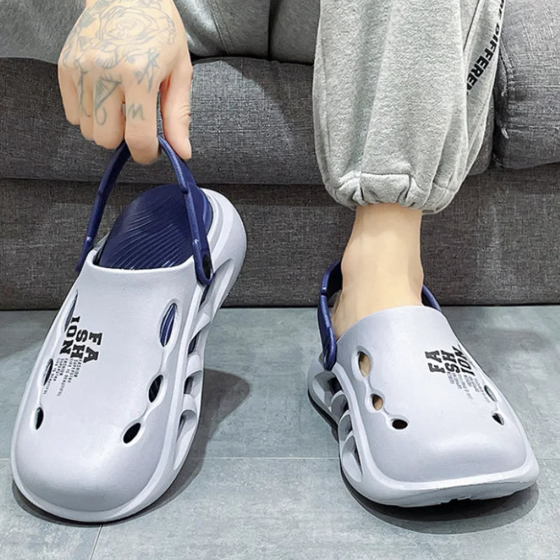 Men's Sandals Fashion Slippers EVA Hole Shoes 2025 Men Outdoor Thick-soled Casual Shoes Couple Home Beach Sandals Flip Flops 슬리퍼 - Sun Studio