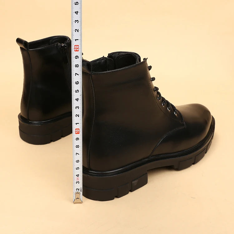 men's casual autumn winter boots lace-up original leather shoes tooling work boot outdoors cowboy platform ankle botas masculina - Sun Studio