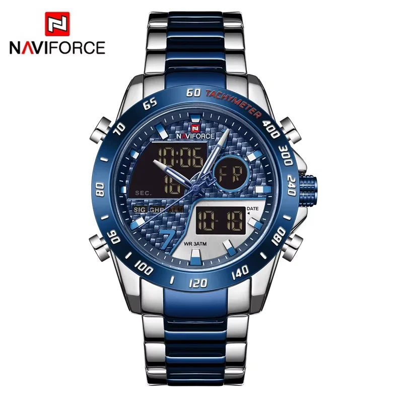 NAVIFORCE Men Digital Watch LED Sport Military Mens Quartz Wristwatch Male Luminous Waterproof Clock Watches Relogio Masculino
