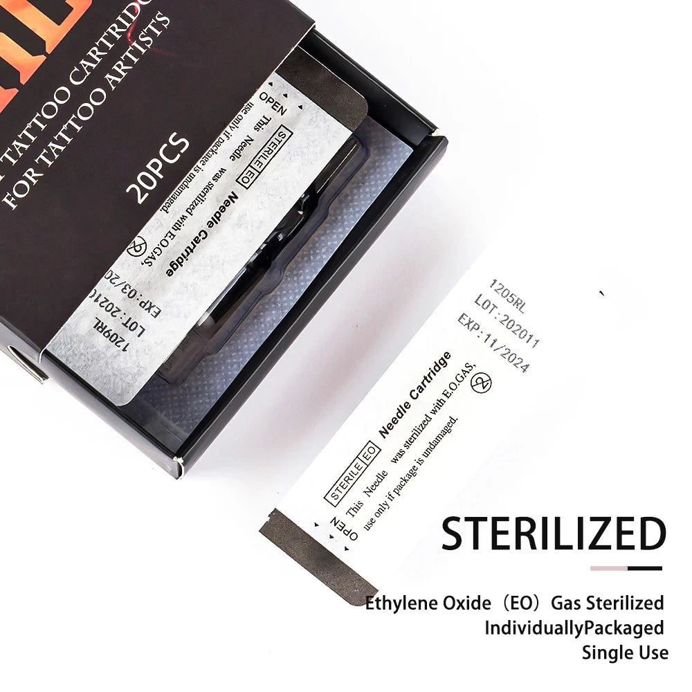 T-Rex U-REX Tattoo Cartridge Needles 20 pcs/box 0.35 mm safe sterilized tattoo needles for permanent cosmetic tattoos - Sun Studio