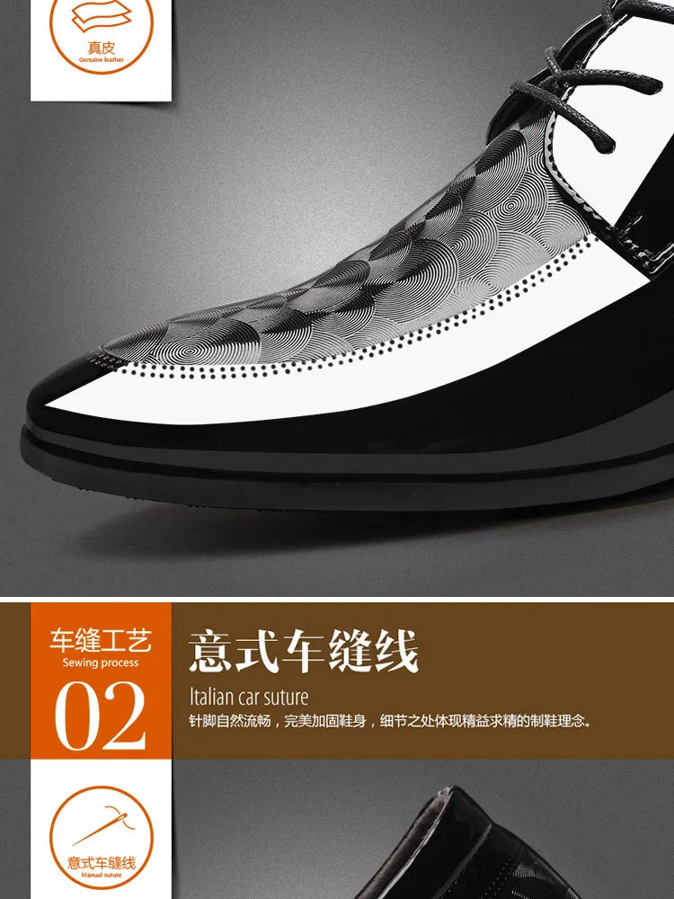 Oxfords Leather Men's Shoes Casual Dress Men Lace Up Breathable Formal Office for Man Big Size 38-48 Flats 2024 - Sun Studio
