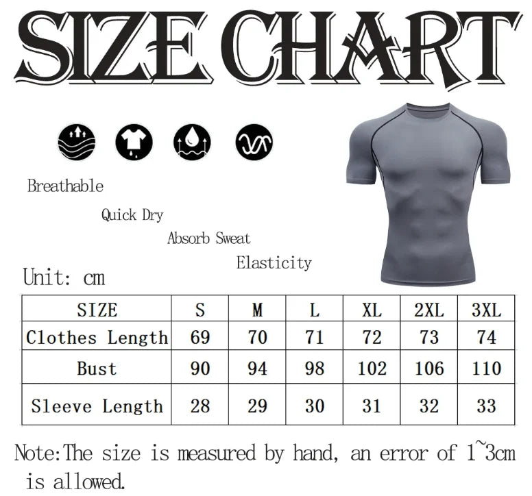 Fitness clothes men's outdoor sports quick drying short sleeved t-shirt training pro running stretch tight fitting clothes yoga - Sun Studio