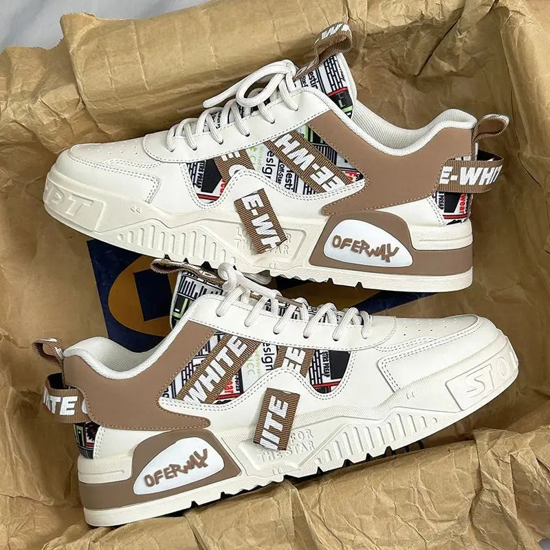 Casual Fashion Leather Sneakers New Skateboard Mens Shoes Outdoor Running Sports shoes Hiking Tennis Platform Luxury footwear - Sun Studio
