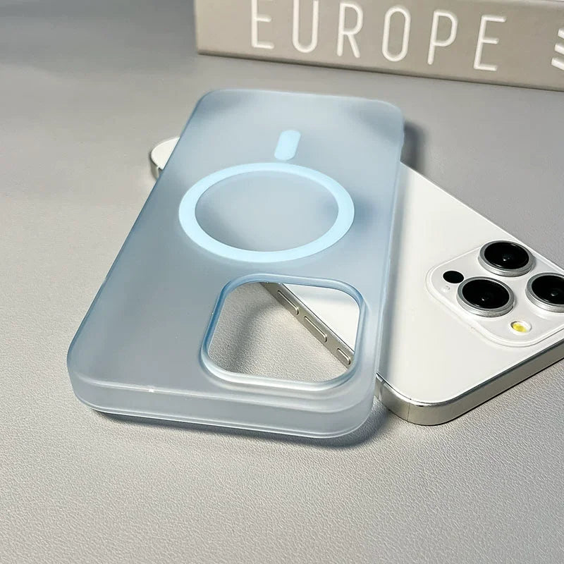 Original Ultra Thin Matte Magnetic Wireless Charge Clear Case ForiPhone 15 14 Plus 13 12 11 Pro Max ForMagsafe Hard PC Cover - Sun Studio