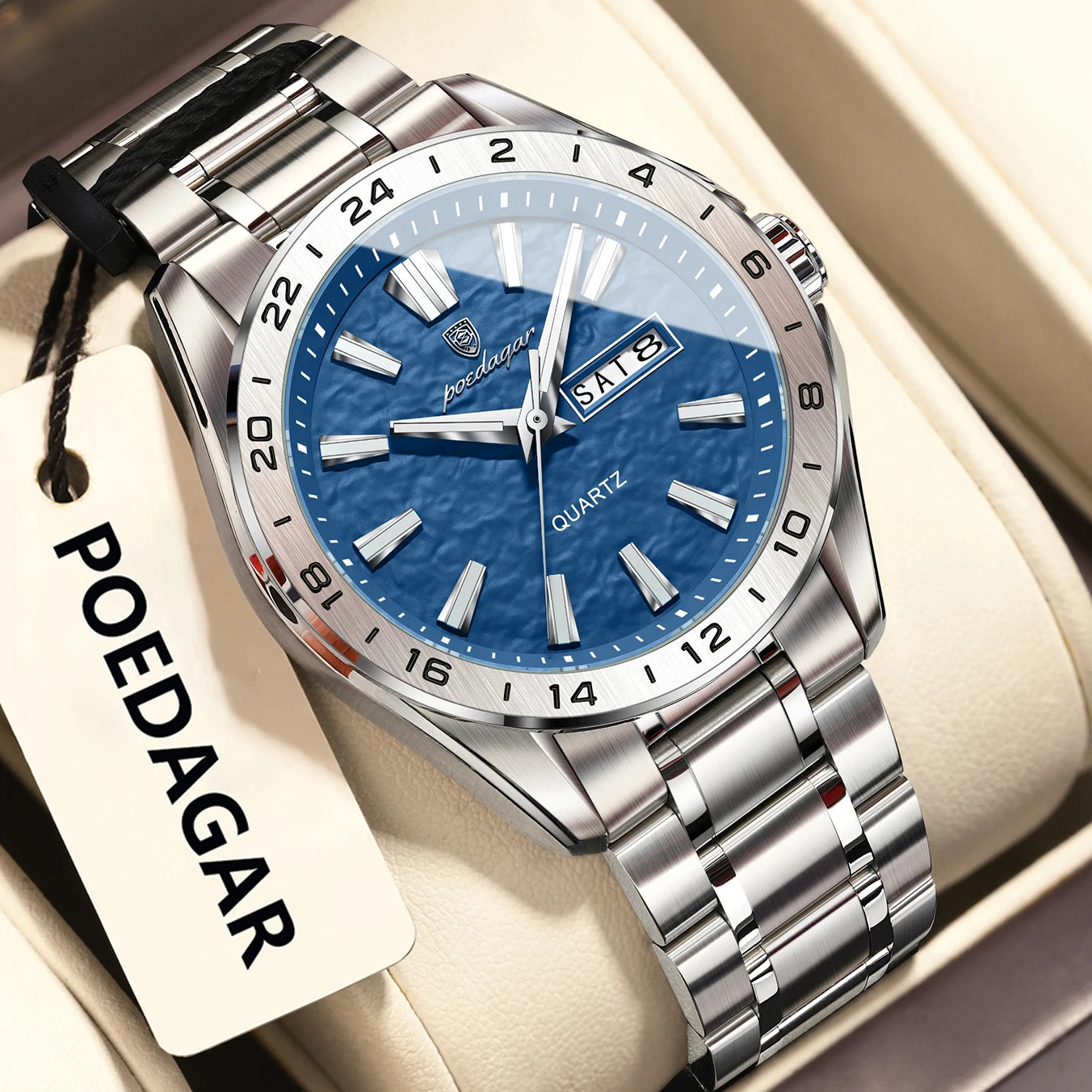 POEDAGAR Sport Luxury Man Wristwatch High Quality Waterproof Luminous Watch For Men Fashion Date Week Quartz Men's Watches Reloj - Sun Studio